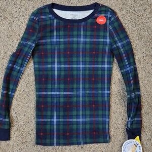 Plaid Long Sleeve Kids Shirt - Blue and Green